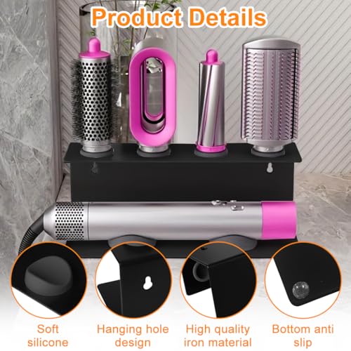 MAYCREATE® Curling Iron Holder Attachments for Dy*on Airwrap Organizer Stand on Desktop, Hair Wrap Storage Rack Accessories Wall Mounted-Black MAYCREATE® Curling Iron Holder Attachments for Dy*on Airwrap Organizer Stand on Desktop, Hair Wrap Storage Rack Accessories Wall Mounted-Black